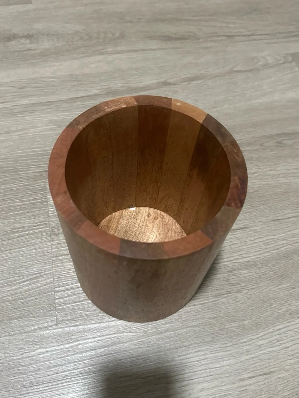 Crate&Barrel Acacia Wood Utensil Holder - Light Brown